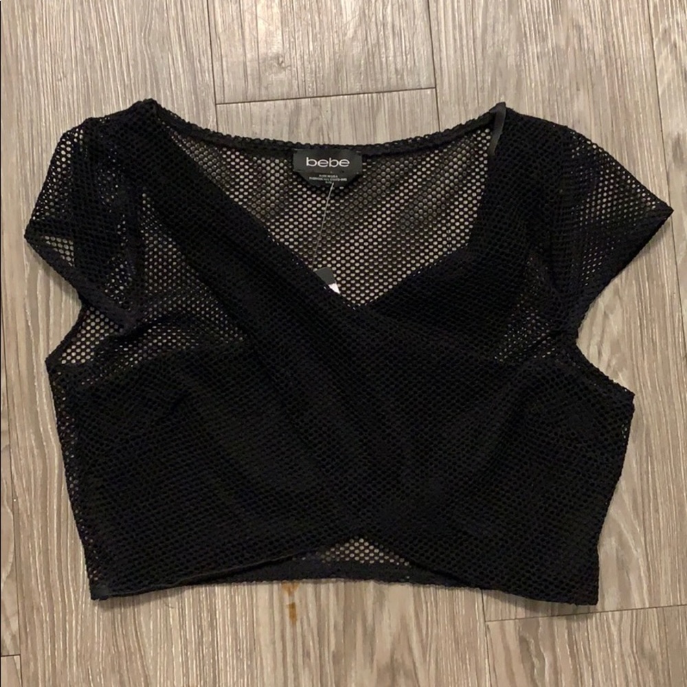 Bebe mesh crop top